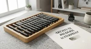 A set of archival waterproof brush pens for calligraphy suitable for artists and designers
