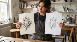 Comparing results on bleedproof paper for markers versus ordinary sketching sheets
