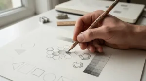 A beginner artist practising basic shading techniques in a drawing paper pad under £10.