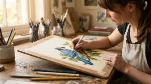 Blending vibrant hues with erasers under £10 for artists on thick cartridge paper